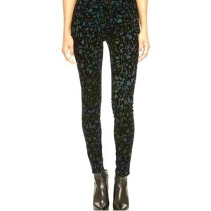 J Brand Super Skinny Olive Brocade Jeans